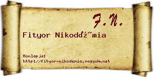 Fityor Nikodémia névjegykártya